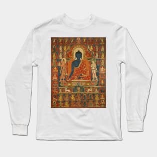 Medicine Buddha Tibetan Buddhist Thangka Reproduction Long Sleeve T-Shirt